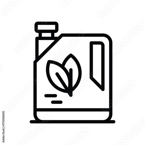 A container displays leaves hinting at ecofriendliness A handle  lid are visible