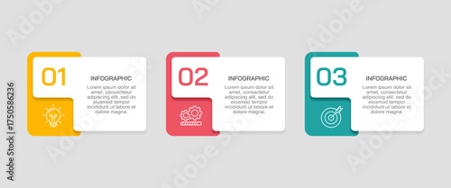 3 Options Business Infographic Template. Minimal Modern Presentation Layout with Three Key Concepts. Vector illustration.