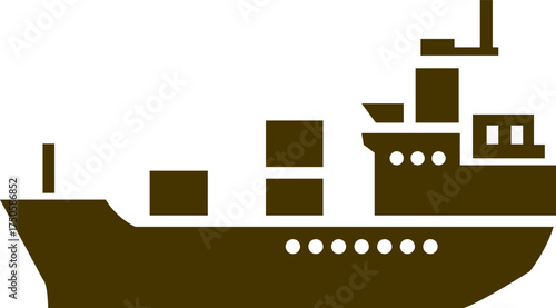 illustration of a cargo or container ship