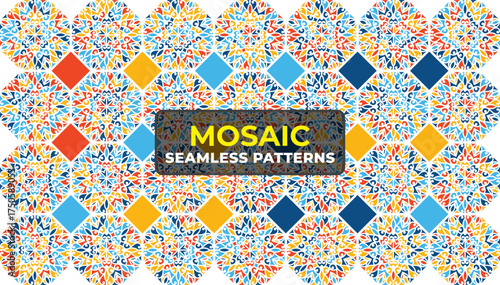 Vibrant Abstract Geometric Pattern Background in Trendy 90s Style Vector Design