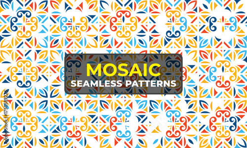 Creative Colorful Pattern Background Set with Textured Artistic Vector Elements