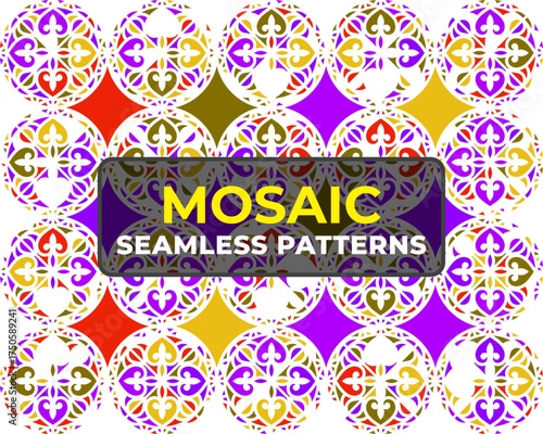 Colorful Seamless Pattern Collection with Creative 90s Retro Background Design