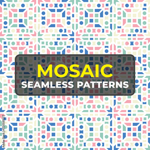 Vibrant Abstract Geometric Pattern Background in Trendy 90s Style Vector Design