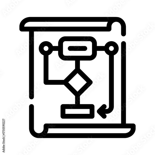 flowchart line icon