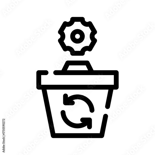 waste bin line icon