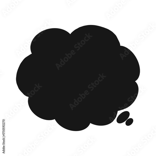 Black cloud thought bubble for comic and dramatic design / コミックやドラマチックな表現に使える黒いもくもく吹き出し素材