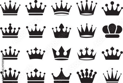 Elegant crown collection perfect for branding, design, and royalty themes
