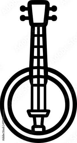 banjo jazz instrument musical festival celebration sign, symbol, vector, art