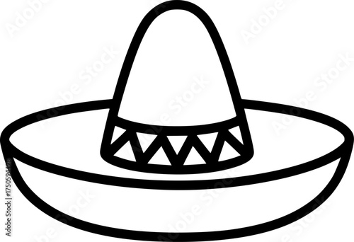 mexican hat isolated icon sign, symbol, vector, art
