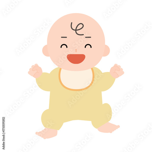 大喜びの赤ちゃんの全身のイラスト