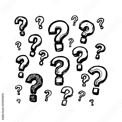 Conceptual uncertainty visualization, a diverse array of sketched query icons representing