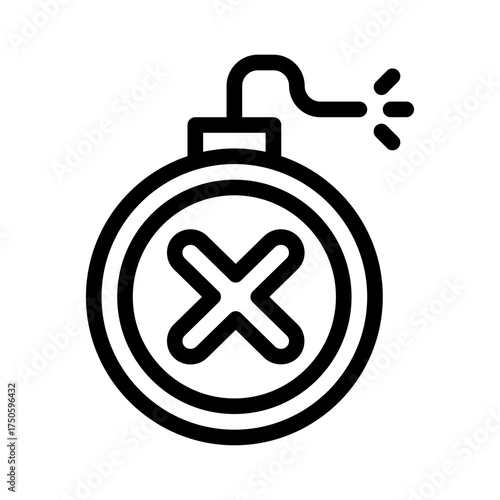 bomb line icon