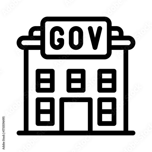 government building line icon