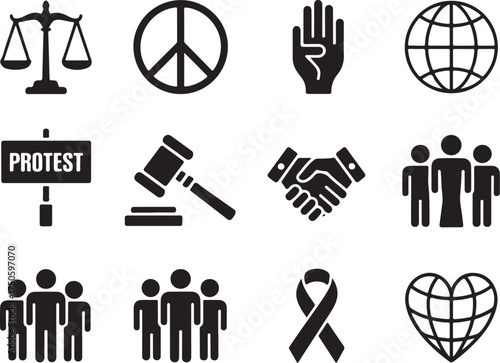 Symbols of Justice, Peace, and Unity for Social Awareness