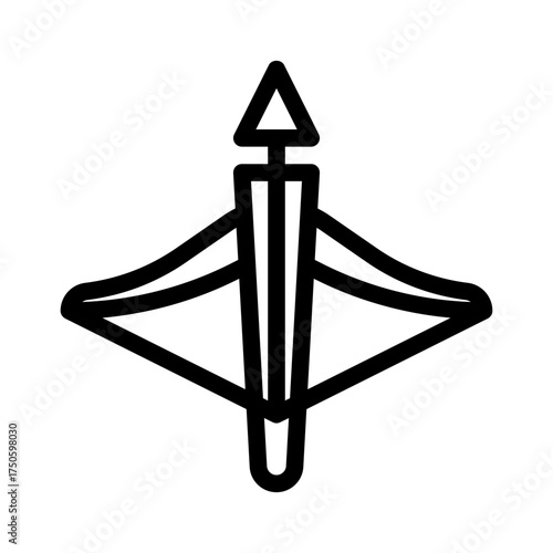 crossbow line icon