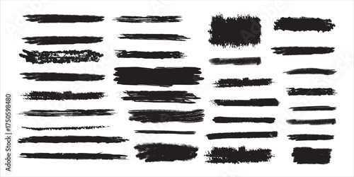 Wallpaper Mural Collection of diverse black brush stroke textures and paint splatters for graphic design and artistic backgrounds Torontodigital.ca