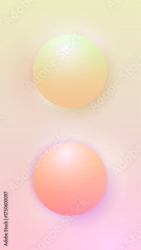 Yellow orange abstract background, circles with copy space on backlit background as modern wallpaper.