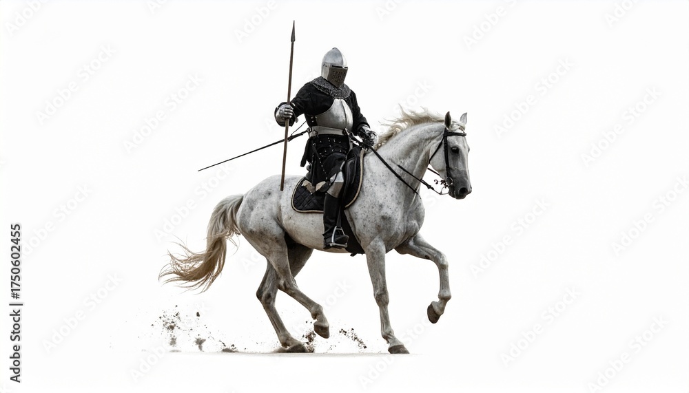 Obraz premium horse rider isolated on white