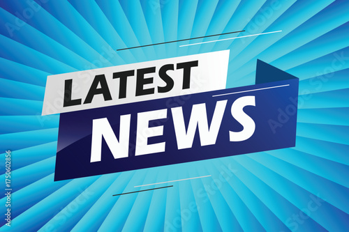 Latest news word concept vector illustration with blue lines modern futuristic 3d style for landing page template ui web mobile app poster banner flyer background gift card coupon label wallpaper
