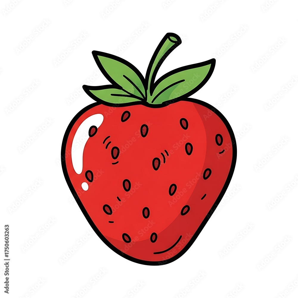 Obraz premium Vibrant Strawberry Illustration - A Fresh and Delicious Fruit Design.