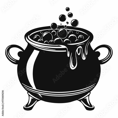 Halloween Witch Cauldron Silhouette Clipart