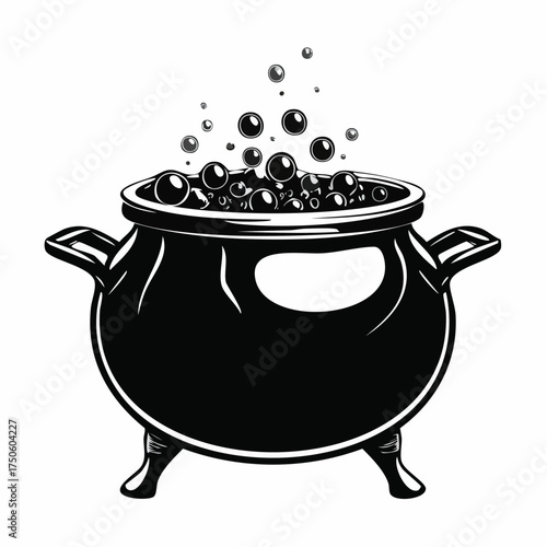Halloween Witch Cauldron Silhouette Clipart