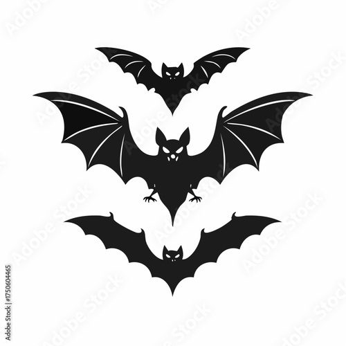 Halloween Bats Silhouette Vector Clipart