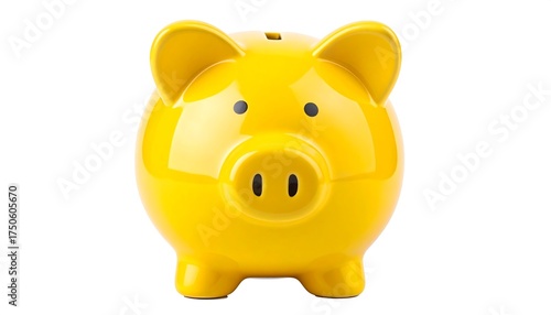 Bright yellow piggy bank