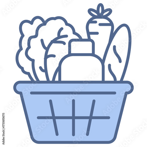 Grocery Bag Blue Icon