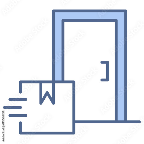 Contactless Delivery Blue Icon