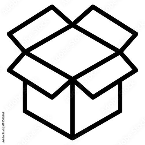 Open Cardboard Box Icon