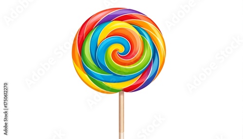 Colorful spiral lollipop on a stick