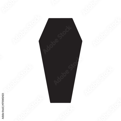 Black coffin silhouette vector flat illustration design on white background