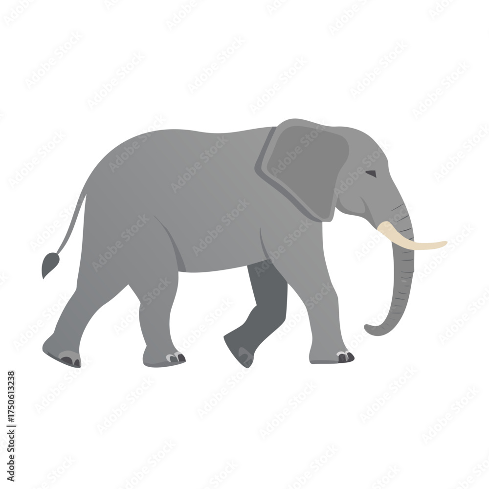 Fototapeta premium Elephant Walking Flat Icon