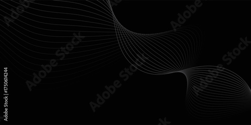 Top abstract background design. Modern wavy line pattern (guilloche curves) in monochrome colors. Premium stripe modern