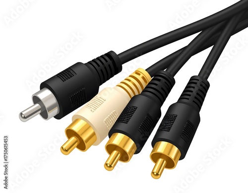 Close-up of audio-video cables