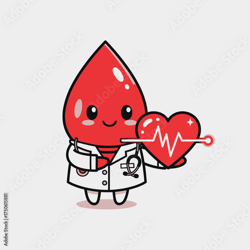 Collection of Kawaii Blood Drop Doctor in Professional Healthcare Roles