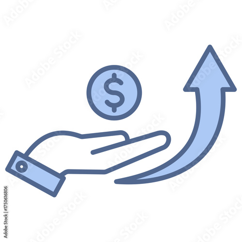 Profit Margin Blue Icon