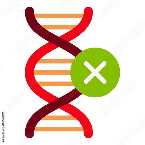 DNA Strand Cross with Error Icon