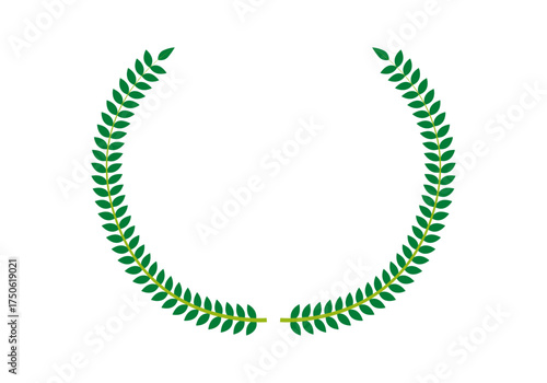 Corona de laurel,  de hojas verdes