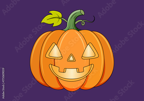 Calabaza de halloween con sonrisa tenebrosa 