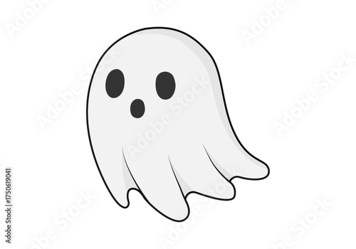 Fantasma con sabana en fondo blanco