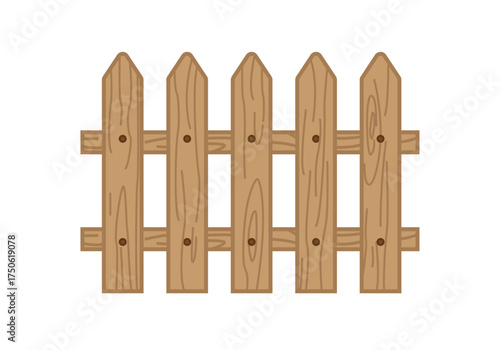 Valla de madera en fondo blanco