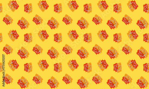 A vibrant graphic design featuring a seamless repeating pattern of vintage-style event admission tickets in red and orange hues against a bold yellow background, perfect for creative projects