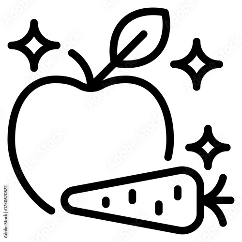 Apple and Carrot Icon