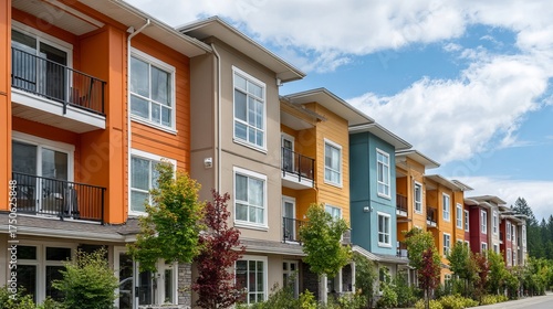 Wallpaper Mural A row of colorful apartment buildings with a blue sky in the background Torontodigital.ca