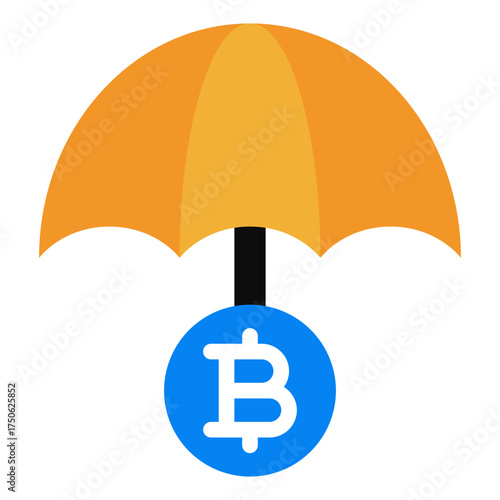 Bitcoin under Umbrella Icon