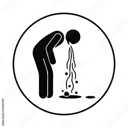 stickman vomit feeling silhouette