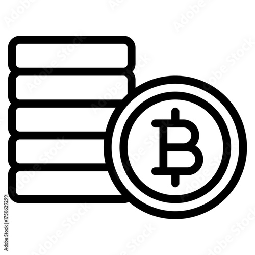 Bitcoin Cryptocurrency Stack Icon