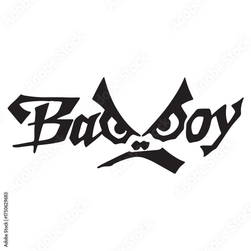 Bad Boy Face Logo – Aggressive Typography Streetwear Design